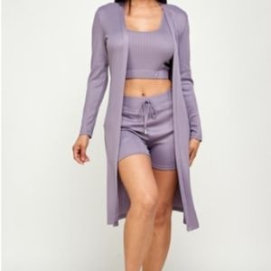 Short set with cardigan